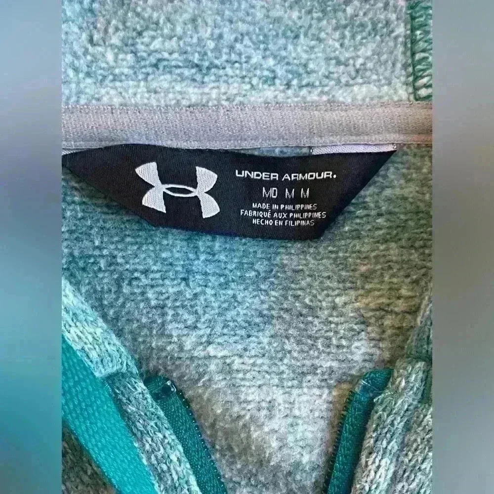 Under Armour Women's Wintersweet Full Zip Fleece Jacket Hoodie Green Sz Medium - Picture 9 of 11